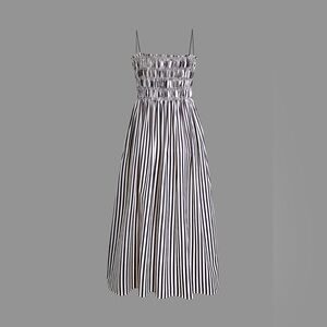 Sleeveless Pinstripe Long Dress